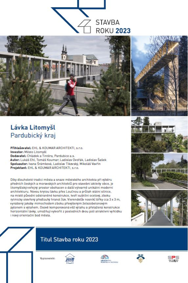 Lávka v Litomyšli na soutěži Stavba roku 2023 opět zazářila a naši MOSŤÁCI si opět odvezli ocenění